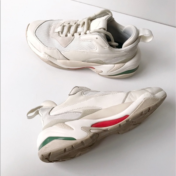 puma thunder spectra white green red